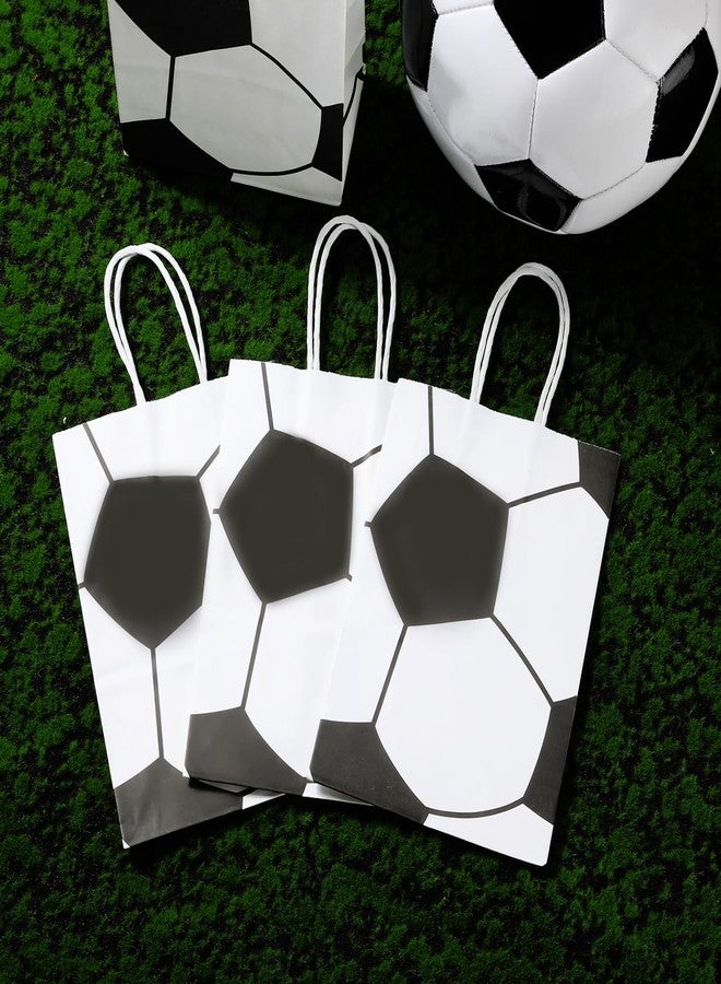 PEUTIER 16pcs Soccer Party Favor Paper Bags, Football Themed Party Gift Bags with Handles Soccer Goodie Bags Treat Candy Bags for Kids Adults Soccer Party Supplies (Style 2) - Image 4